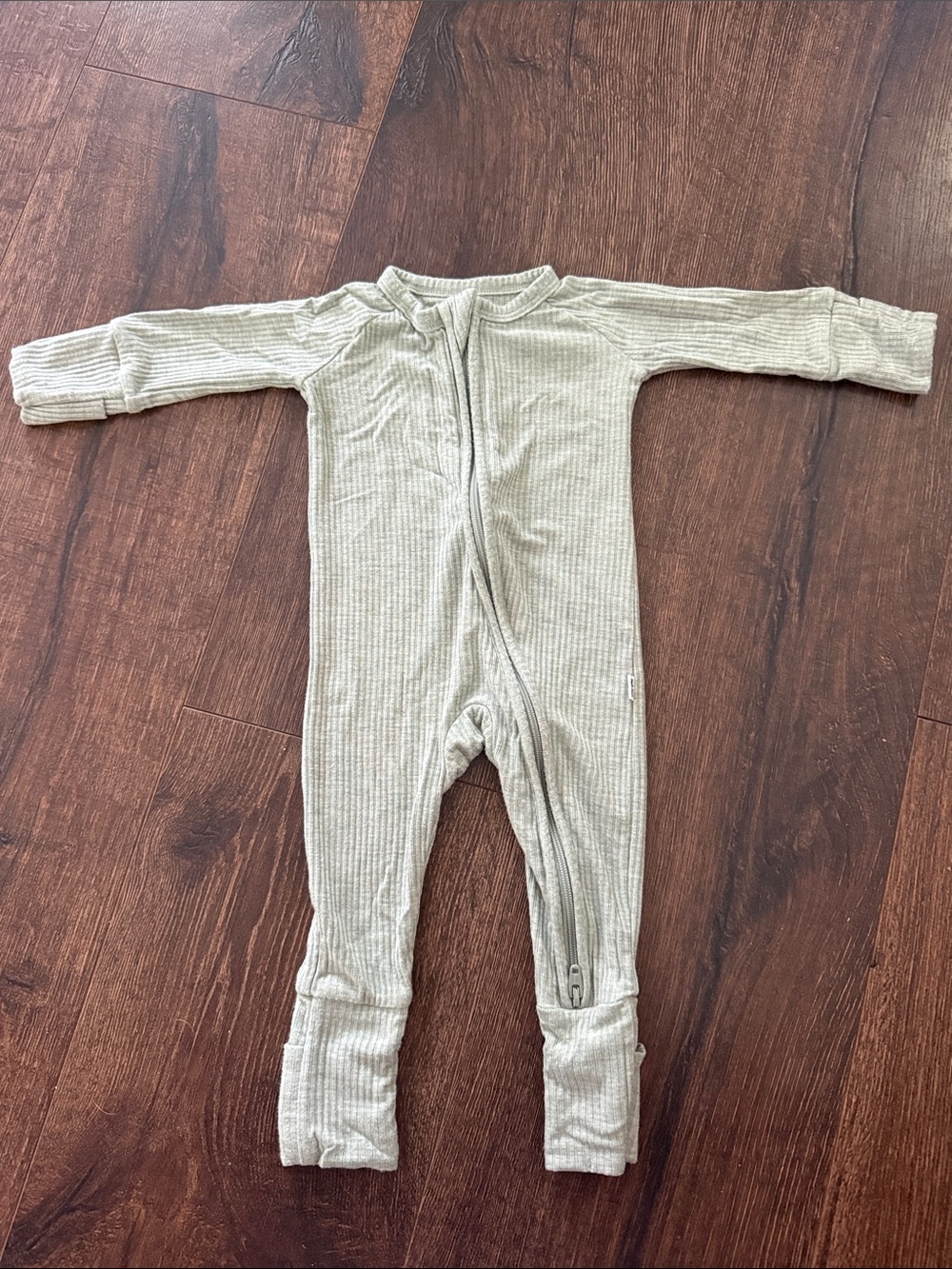 Little Sleepies Newborn Collection Ribbed Zip-Front One-Piece in Sage